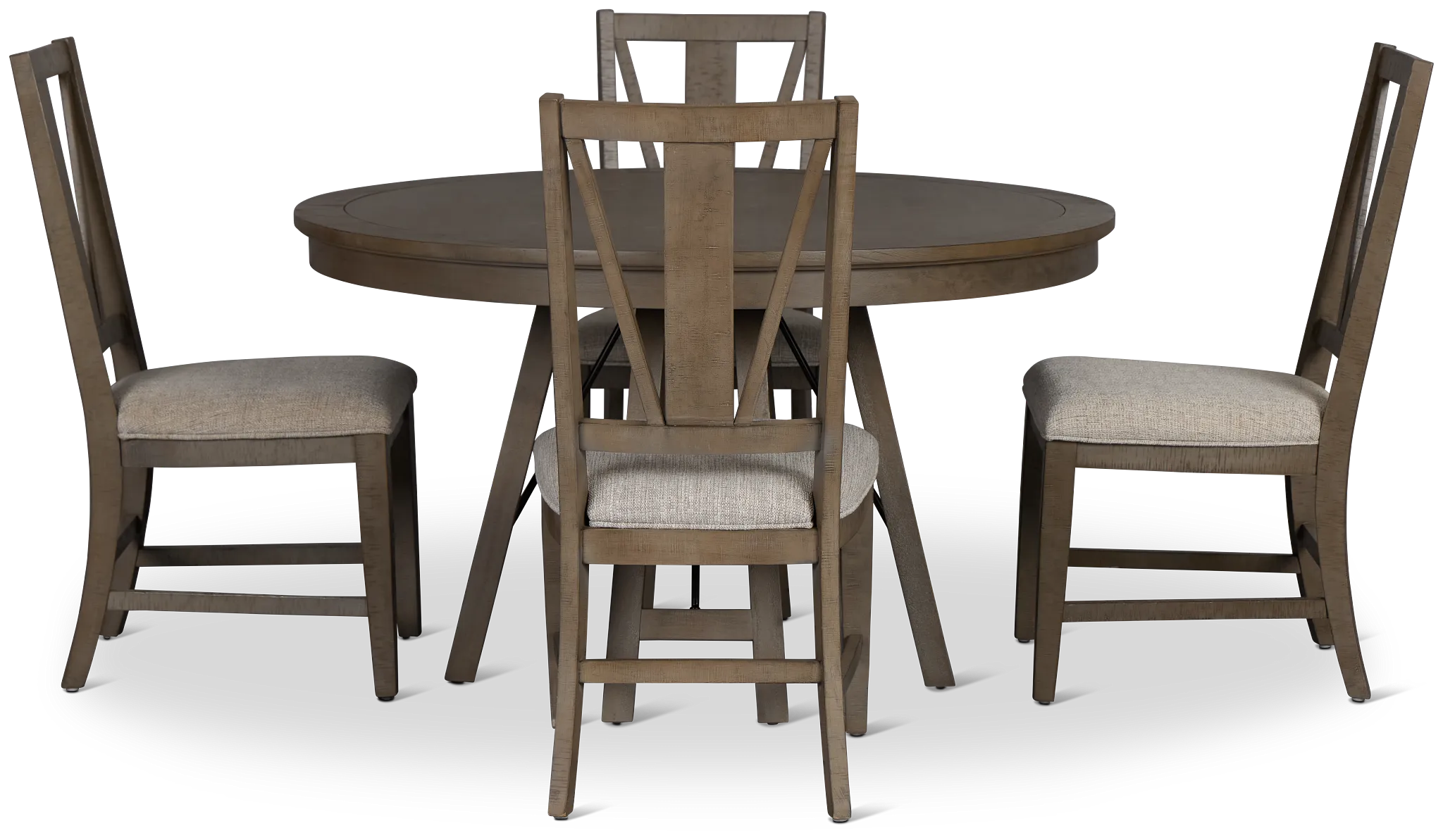 Heron Cove Light Tone Round Table & 4 Wood Chairs