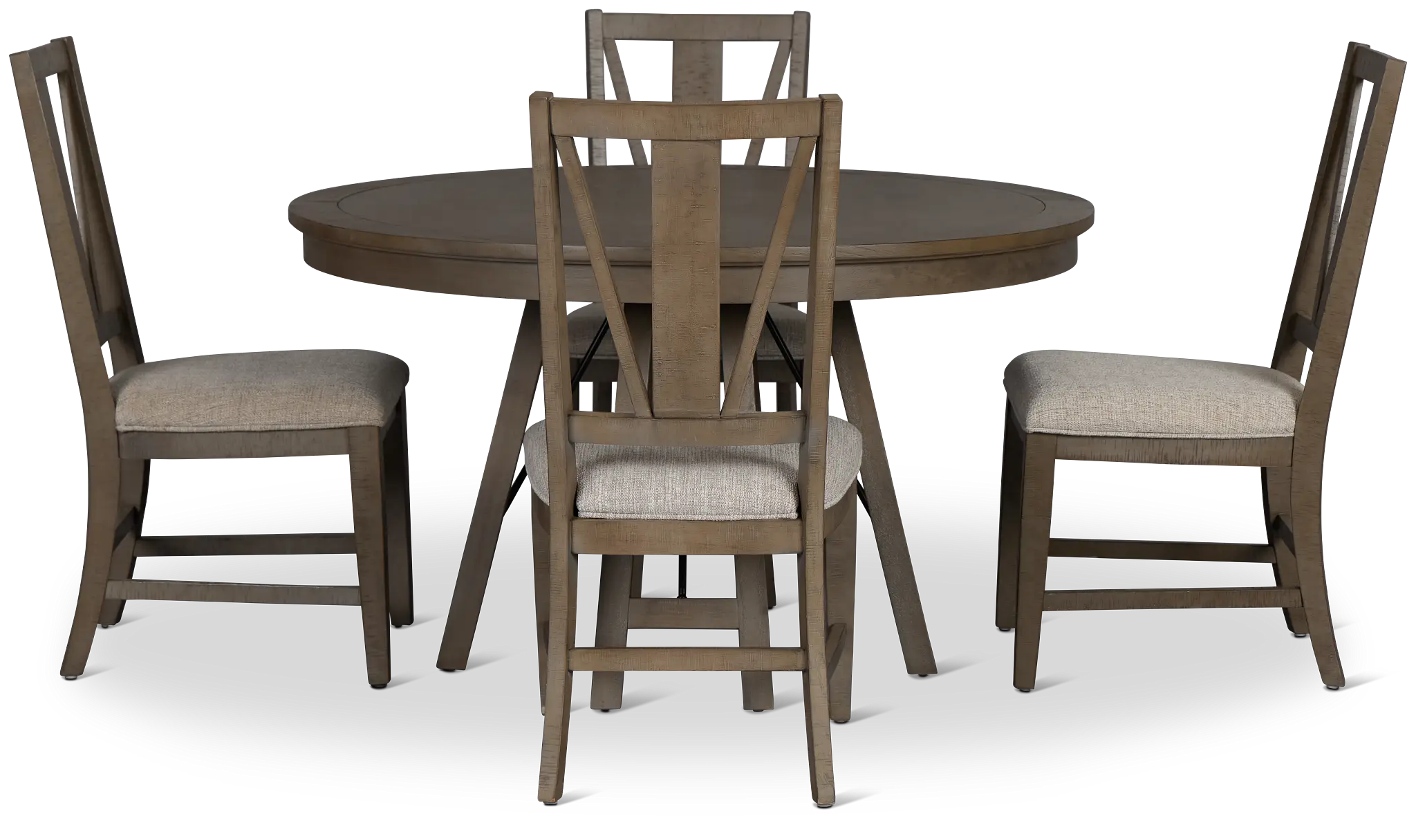 Heron Cove Light Tone Round Table & 4 Wood Chairs Heron Cove Light Tone Round Table & 4 Wood Chairs