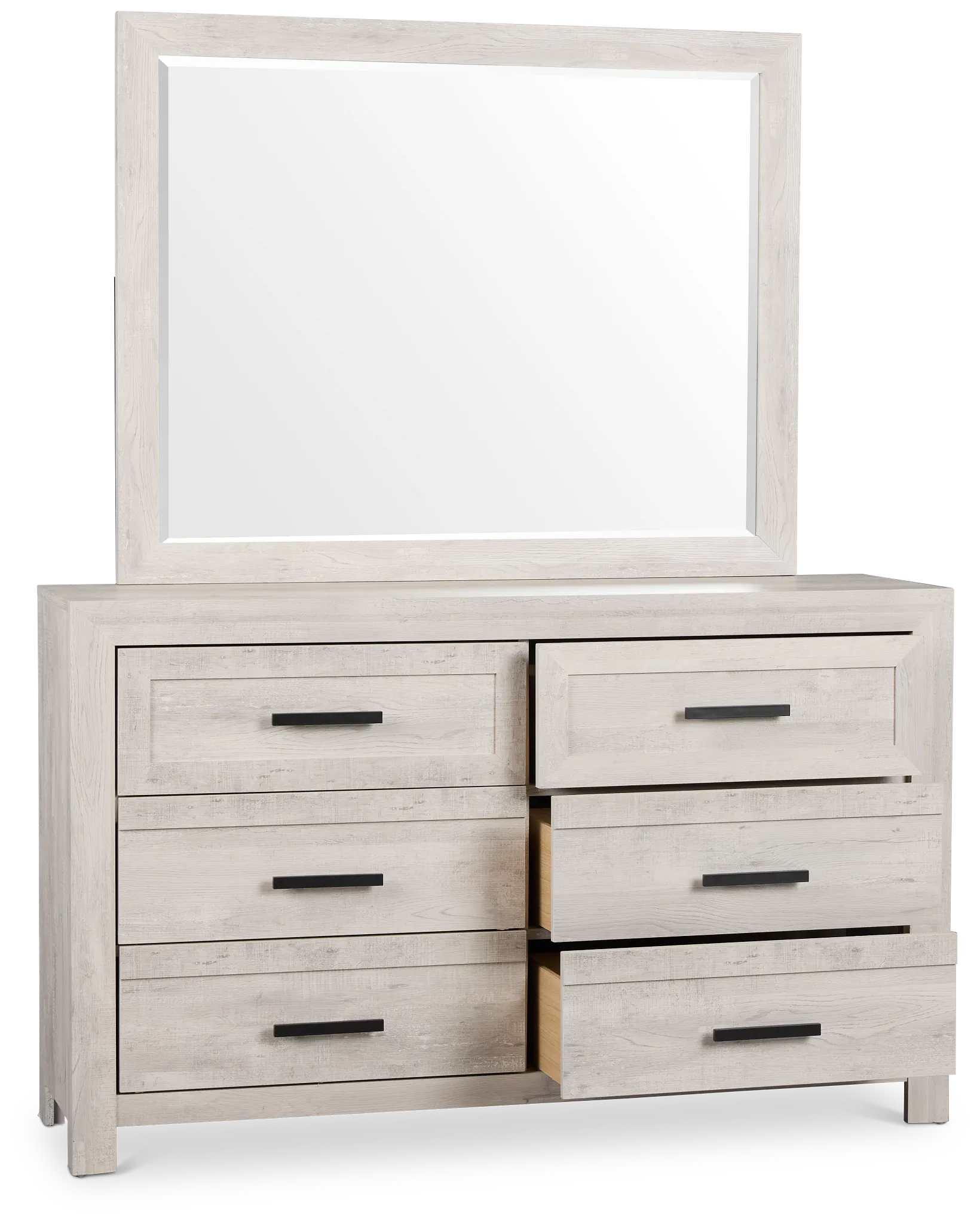 Delray White Dresser & Mirror