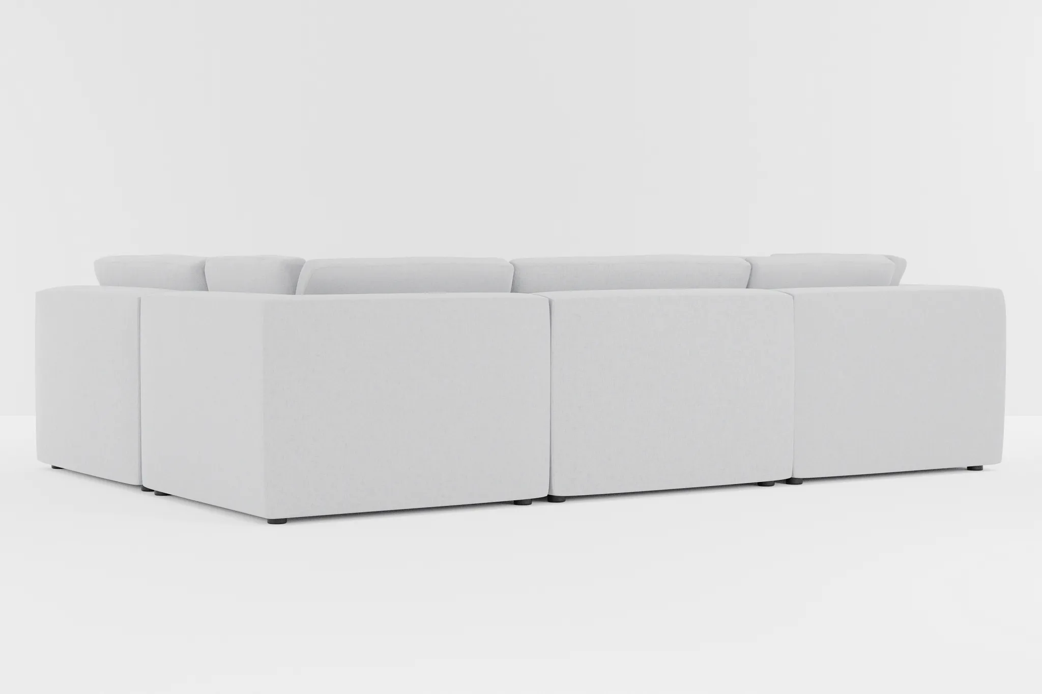 Destin Delray Light Gray Fabric 6-piece Pit Sectional