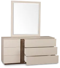 Brasilia Light Beige Dresser & Mirror