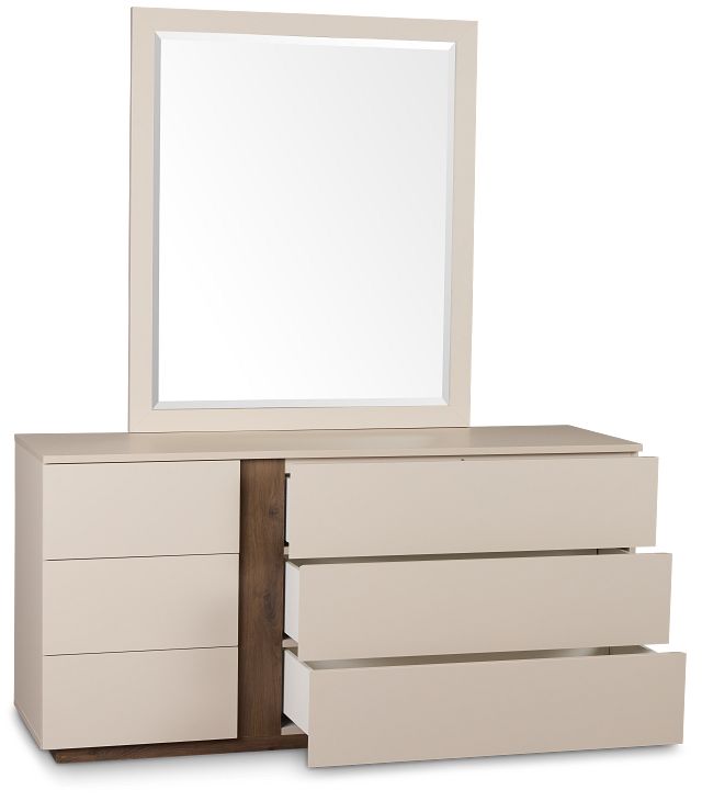 Brasilia Light Beige Dresser & Mirror