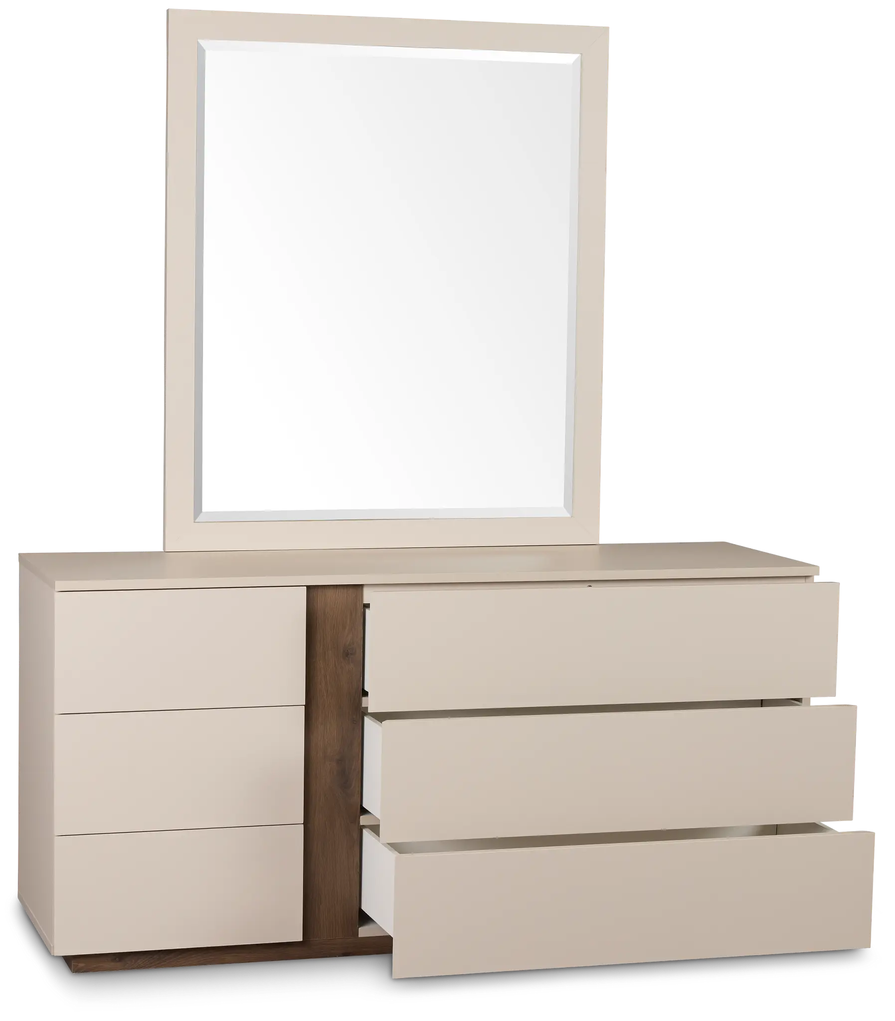 Brasilia Light Beige Dresser & Mirror Brasilia Light Beige Dresser & Mirror