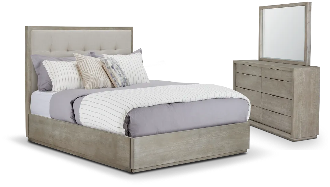 Madden Light Tone Wood Platform Storage Bedroom