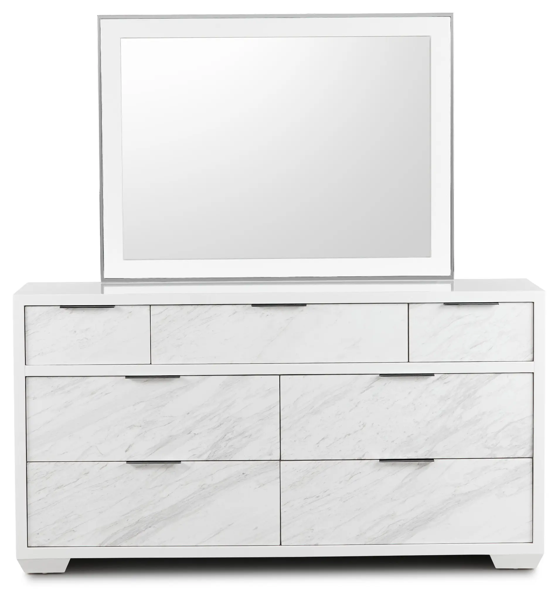 Ocean Drive White Marble Dresser & Mirror Ocean Drive White Marble Dresser & Mirror
