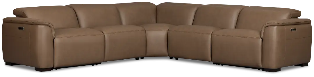 Flexsteel Brodie Dark Brown Lthr/vinyl Small Dual Power Reclining Two-arm Sectional Flexsteel Brodie Dark Brown Lthr/vinyl Small Dual Power Reclining Two-arm Sectional