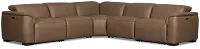 Brodie Dark Brown Lthr/vinyl Small Dual Power Reclining Two-arm Sectional