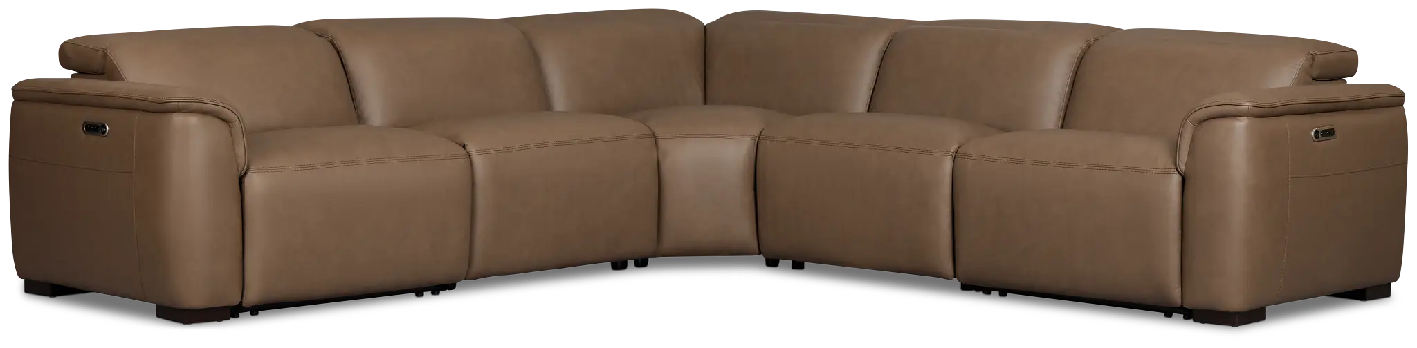 Brodie Dark Brown Lthr/vinyl Small Dual Power Reclining Two-arm Sectional Brodie Dark Brown Lthr/vinyl Small Dual Power Reclining Two-arm Sectional