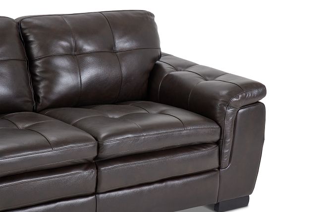 Braden Dark Brown Leather Loveseat