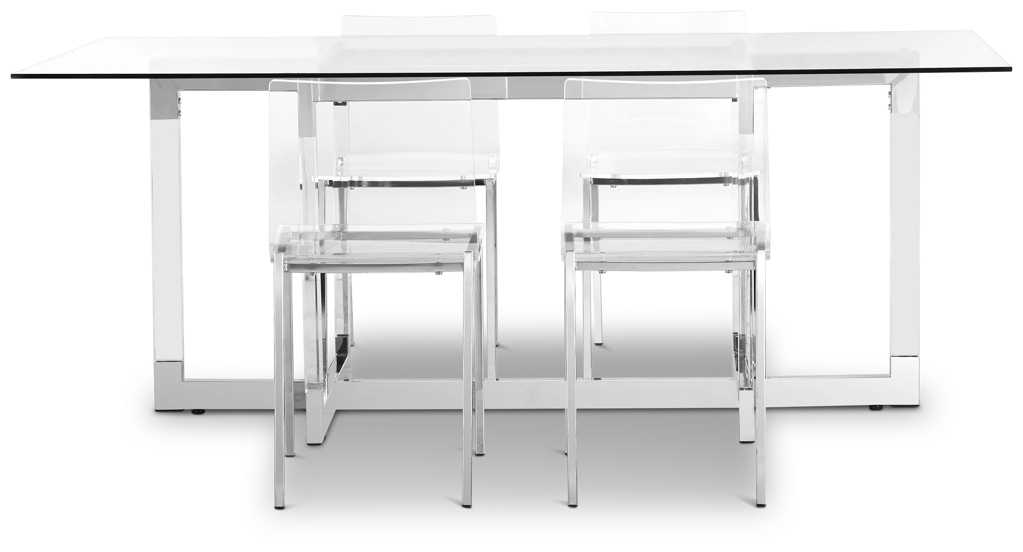 Denmark Glass Rect Table & 4 Chairs