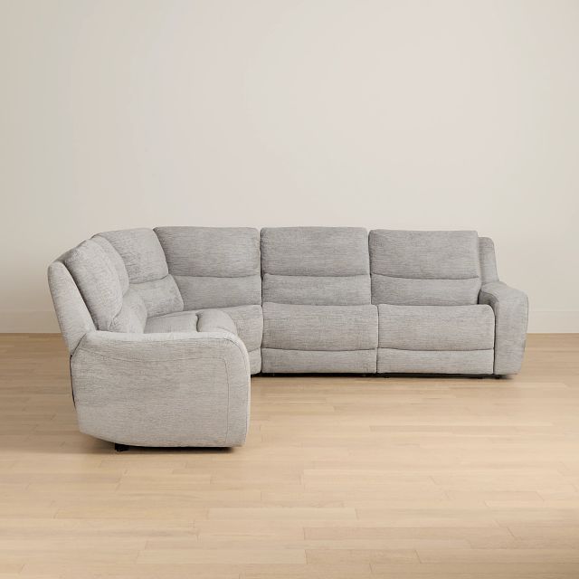 Bennett Gray Fabric Small Two-arm Power Reclining Sectional
