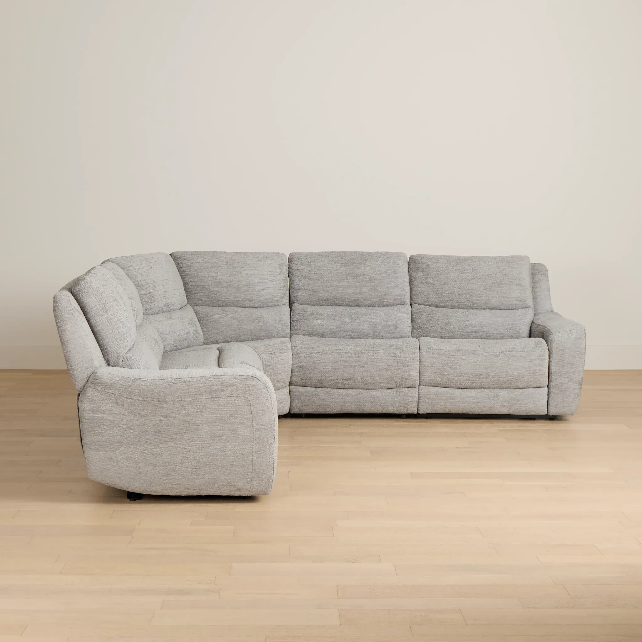 Bennett Gray Fabric Small Two-arm Power Reclining Sectional