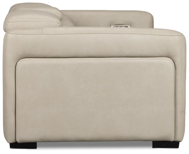 Melody Light Gray Micro Power Reclining Console Sofa