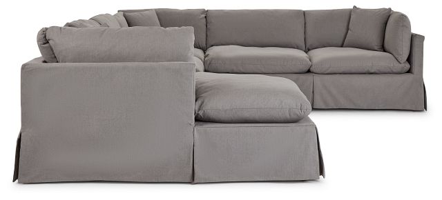 Raegan Gray Fabric Large Left Chaise Sectional (2)