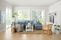 Rhodes Light Blue Fabric Medium Right Chaise Sectional