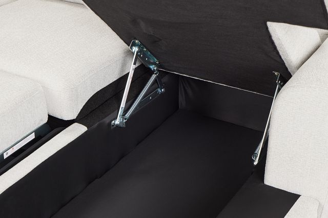 Everly Gray Fabric Medium Right Chaise Storage Sectional
