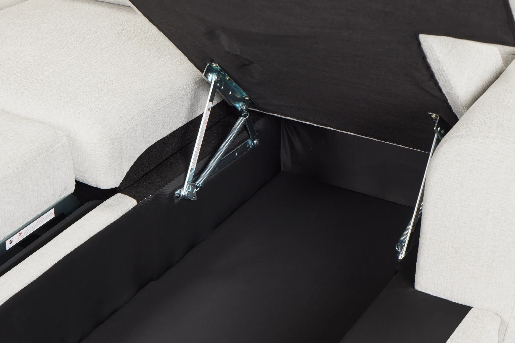 Everly Gray Fabric Medium Right Chaise Storage Sectional