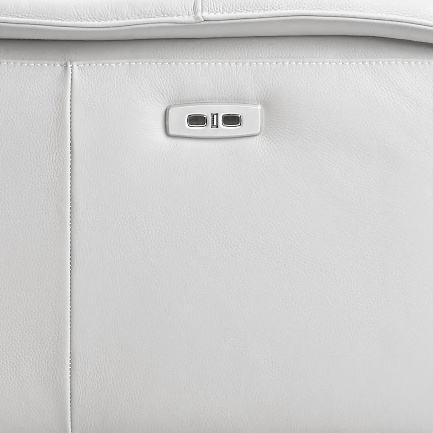Pearson White Leather Power Recliner With Power Headrest