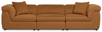 Aria Medium Brown Micro 3-piece Modular Sofa