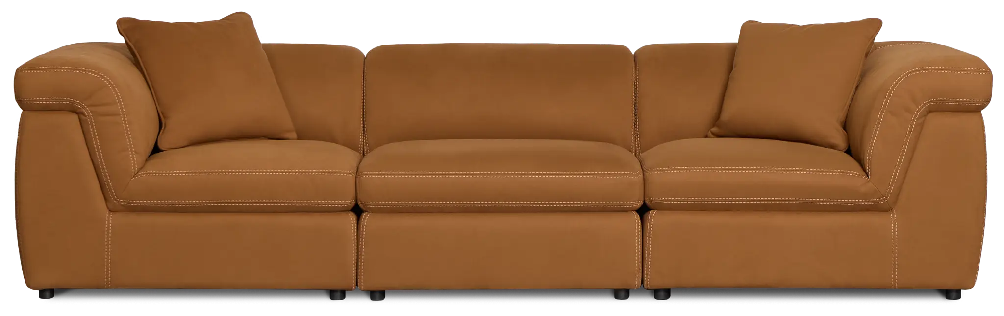 Aria Medium Brown Micro 3-piece Modular Sofa Aria Medium Brown Micro 3-piece Modular Sofa