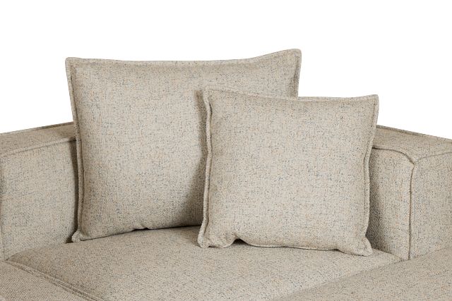 Tatum Beige Fabric 4-Piece Bumper Sectional Sofa