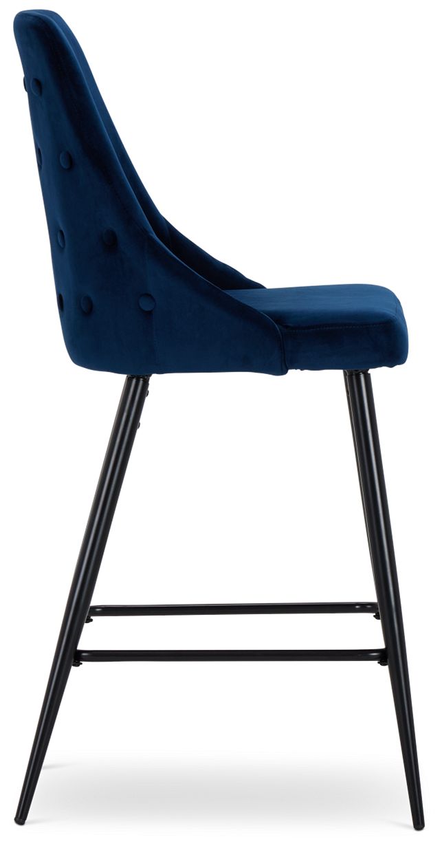 Cameo Dark Blue 27" Upholstered Barstool