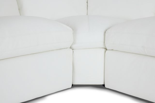 Amari White Leather Large Two-arm Sectional