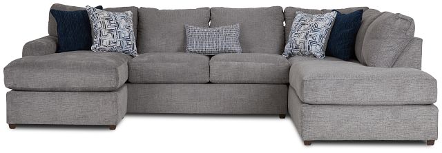 Banks Gray Fabric Right Bumper Sectional (4)