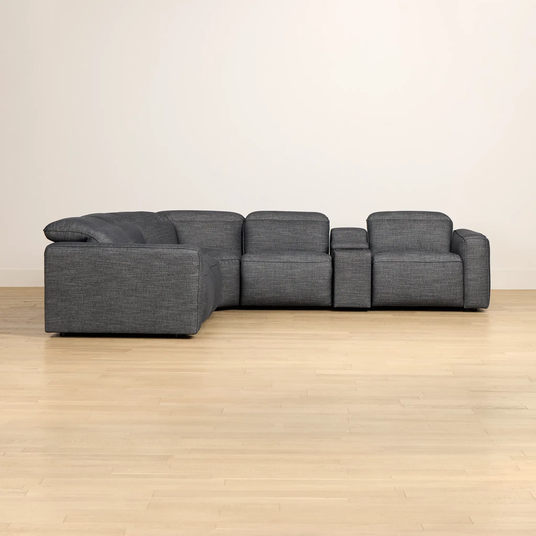 Ryland Dark Gray Fabric Medium Triple Power 2-arm Sectional Ryland Dark Gray Fabric Medium Triple Power 2-arm Sectional