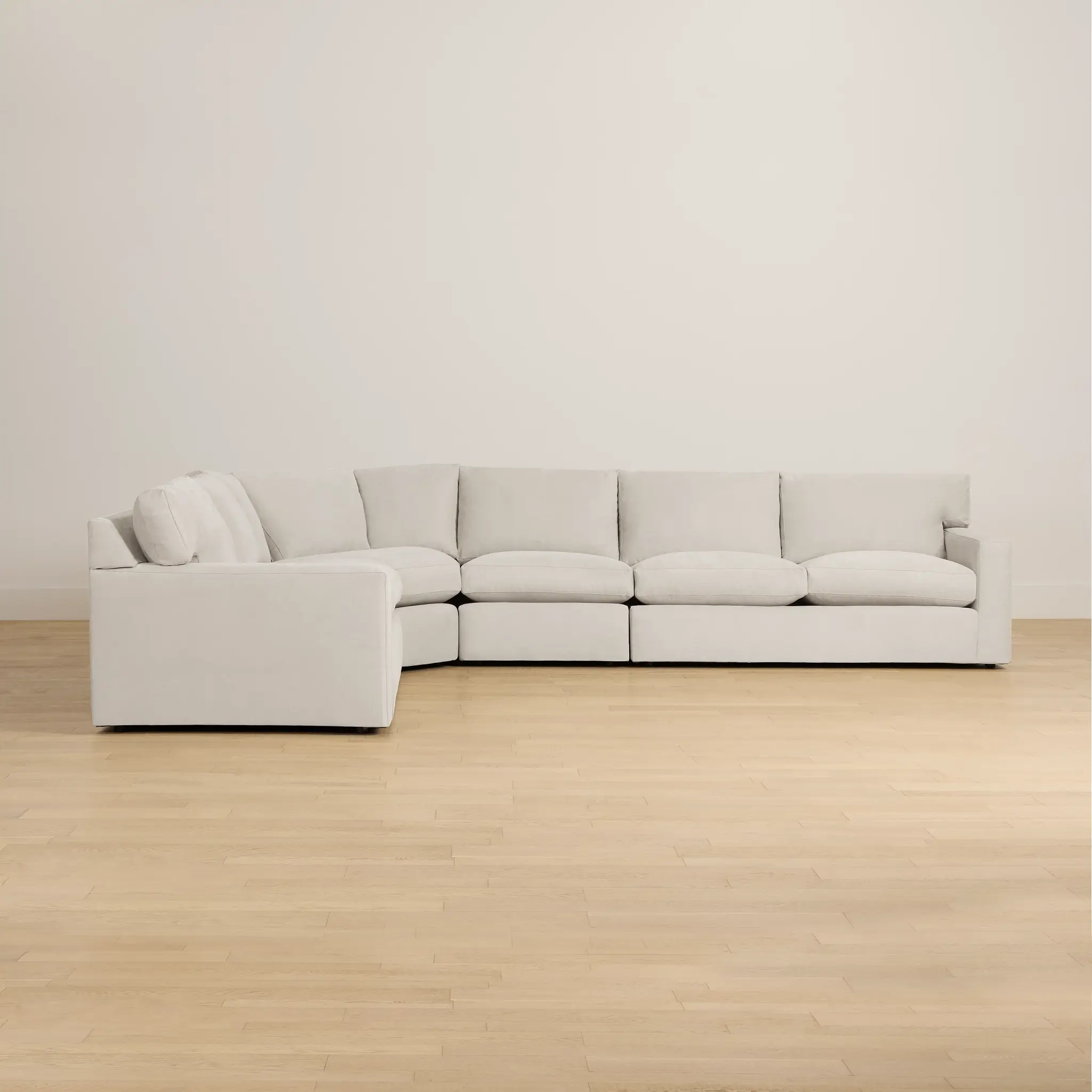 Hudson Gray Fabric Medium 2-arm Wedge Sectional Hudson Gray Fabric Medium 2-arm Wedge Sectional