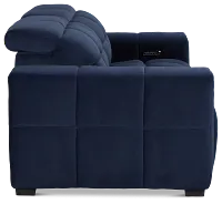 Gemma Navy Velvet Power Chaise Sofa