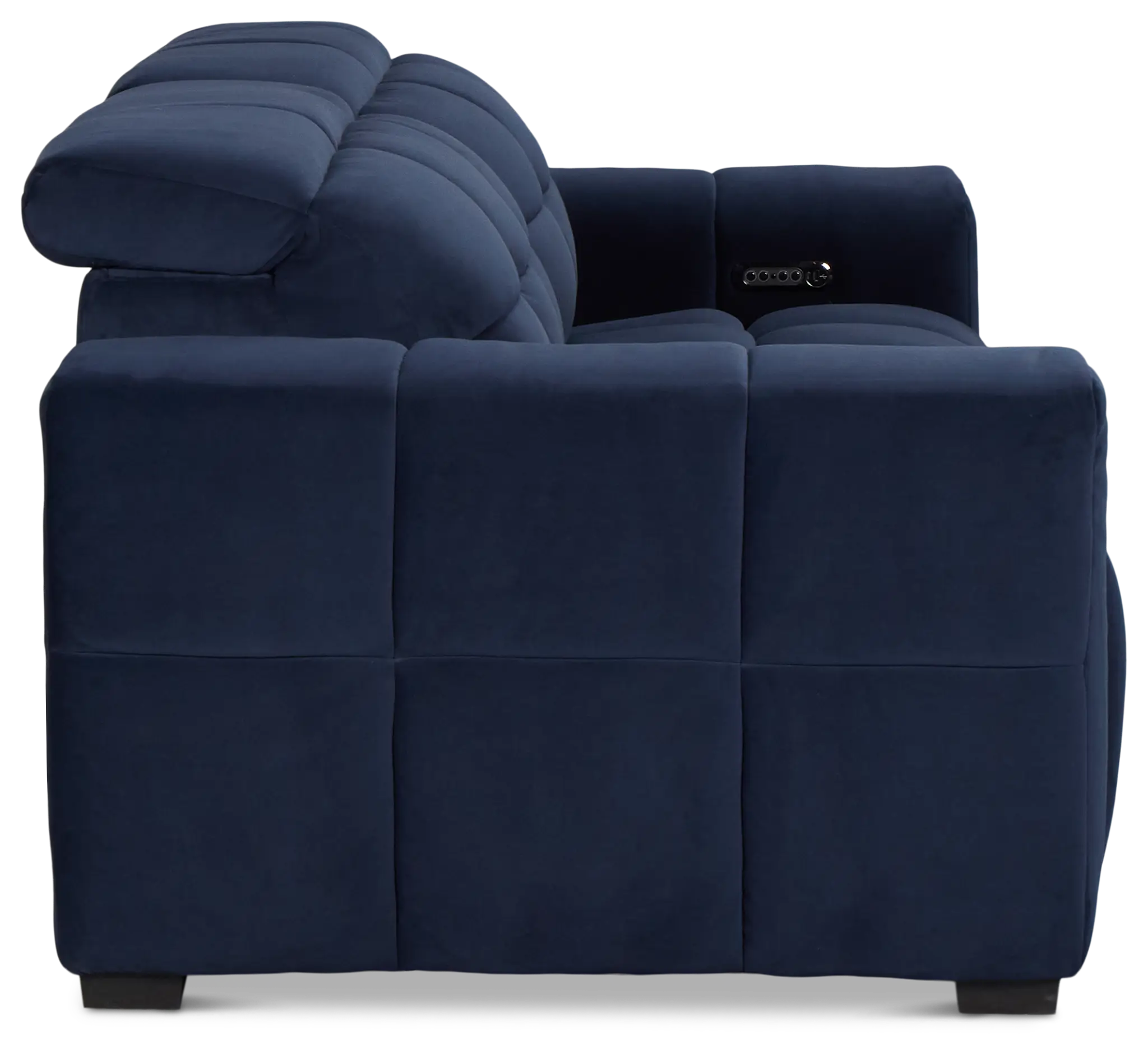 Gemma Navy Velvet Power Chaise Sofa Gemma Navy Velvet Power Chaise Sofa