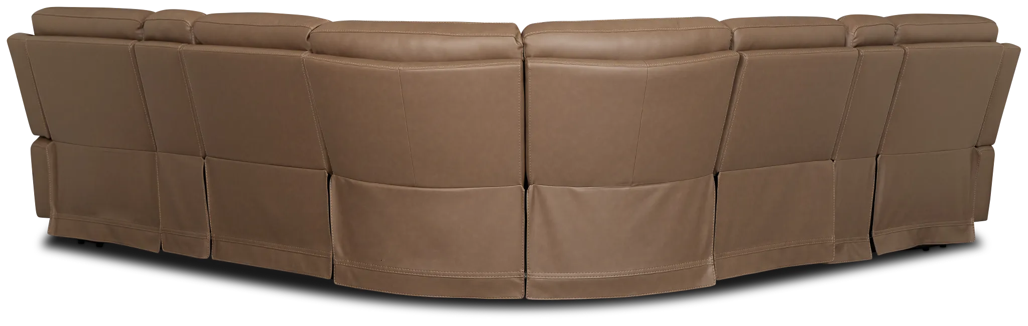 Flexsteel Belmont Dark Brown Lthr/vinyl Large Triple Power Reclining Two-arm Sectional