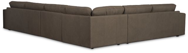 Kellan Dark Gray Leather Medium Two-arm Sectional