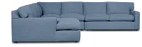 Hudson Blue Fabric Large Left Chaise Sectional
