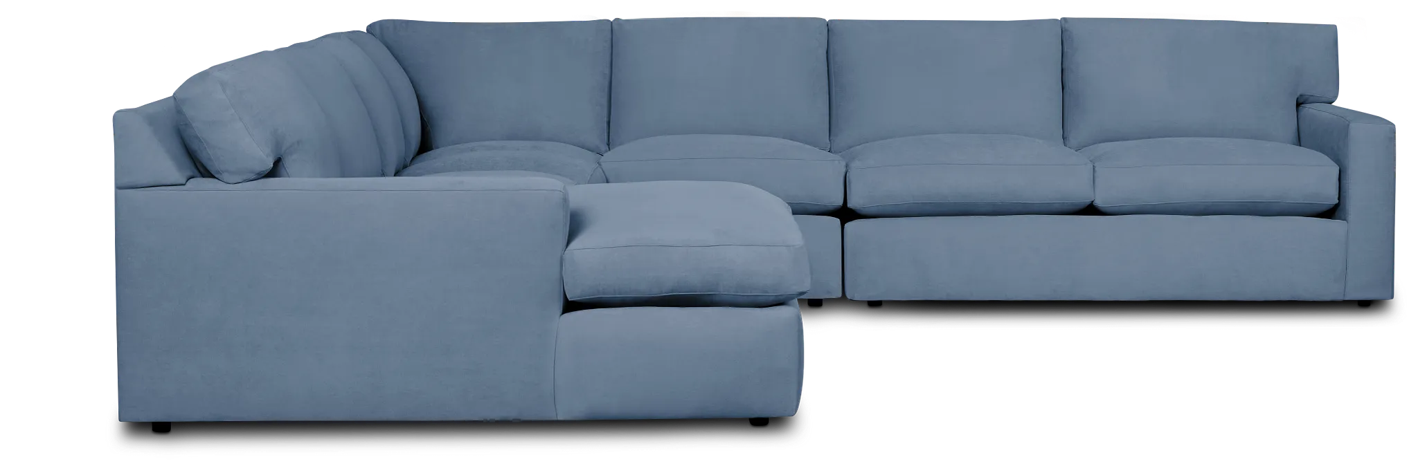 Hudson Blue Fabric Large Left Chaise Sectional
