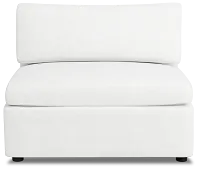 Destin Sutton White Fabric Armless Chair