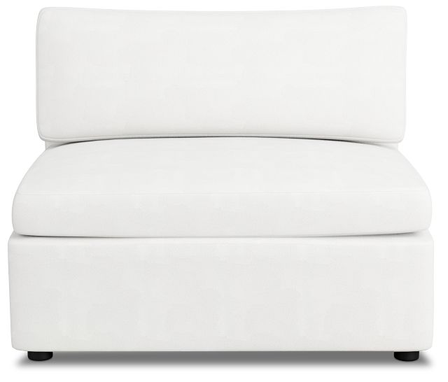 Destin Sutton White Fabric Armless Chair