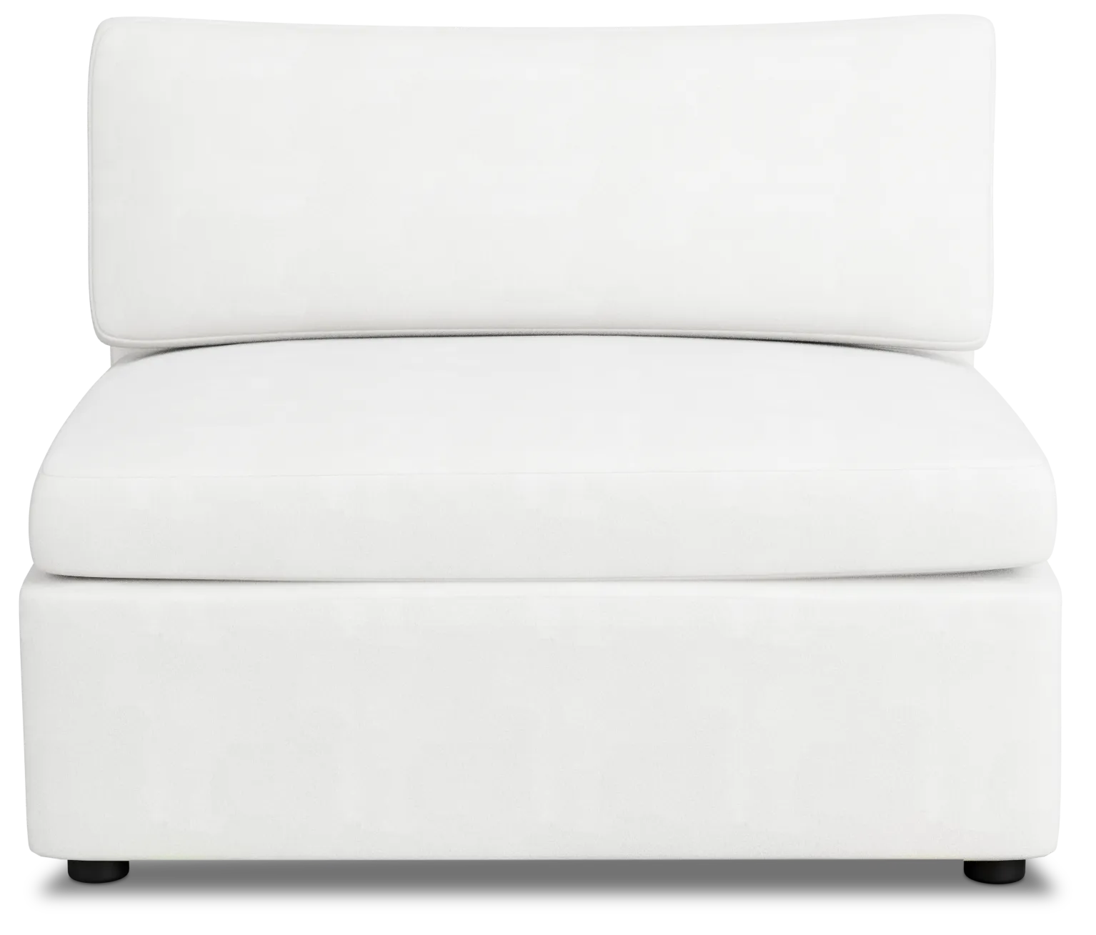 Destin Sutton White Fabric Armless Chair