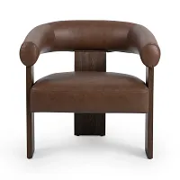 Angel Brown Leather Accent Chair