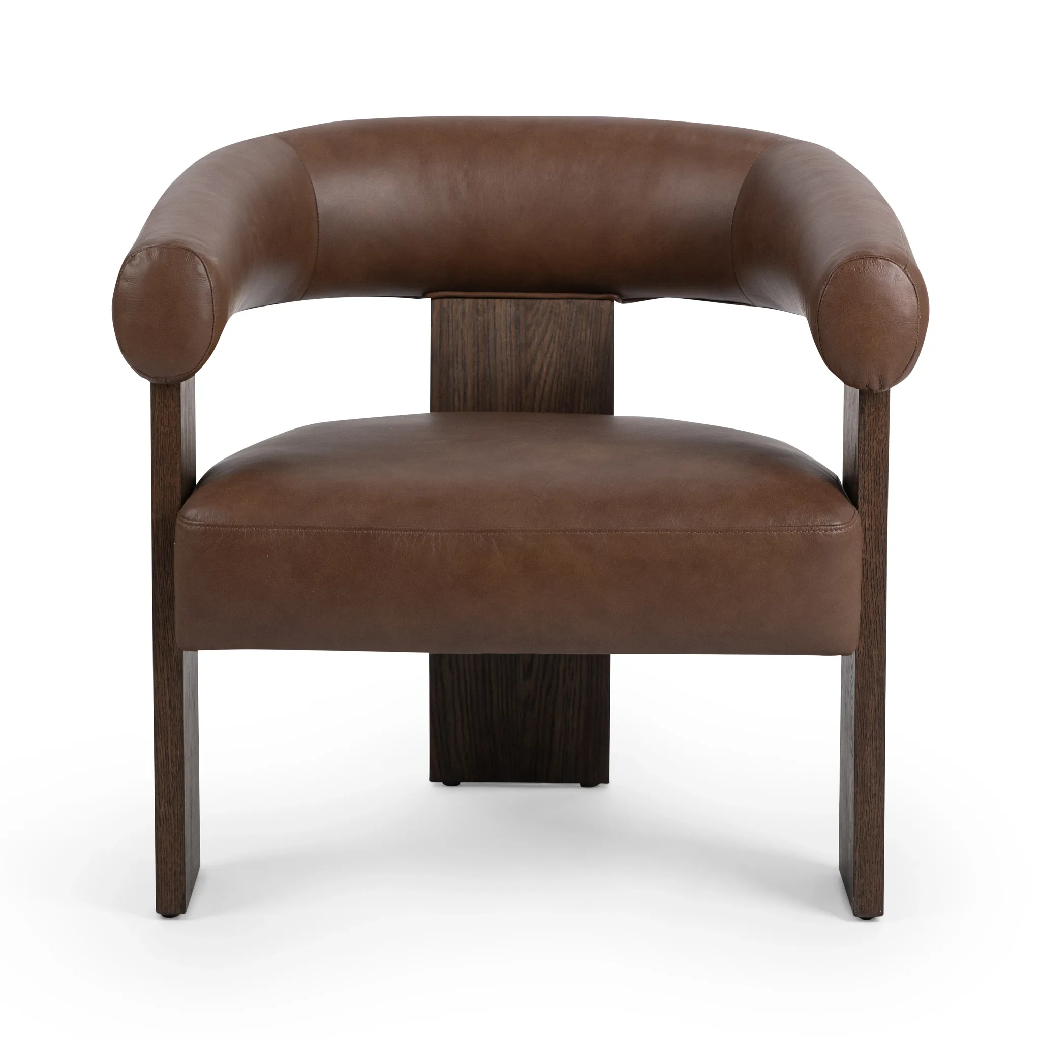 Angel Brown Leather Accent Chair