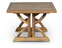 Joplin Light Tone Rectangular Trestle Coffee Table