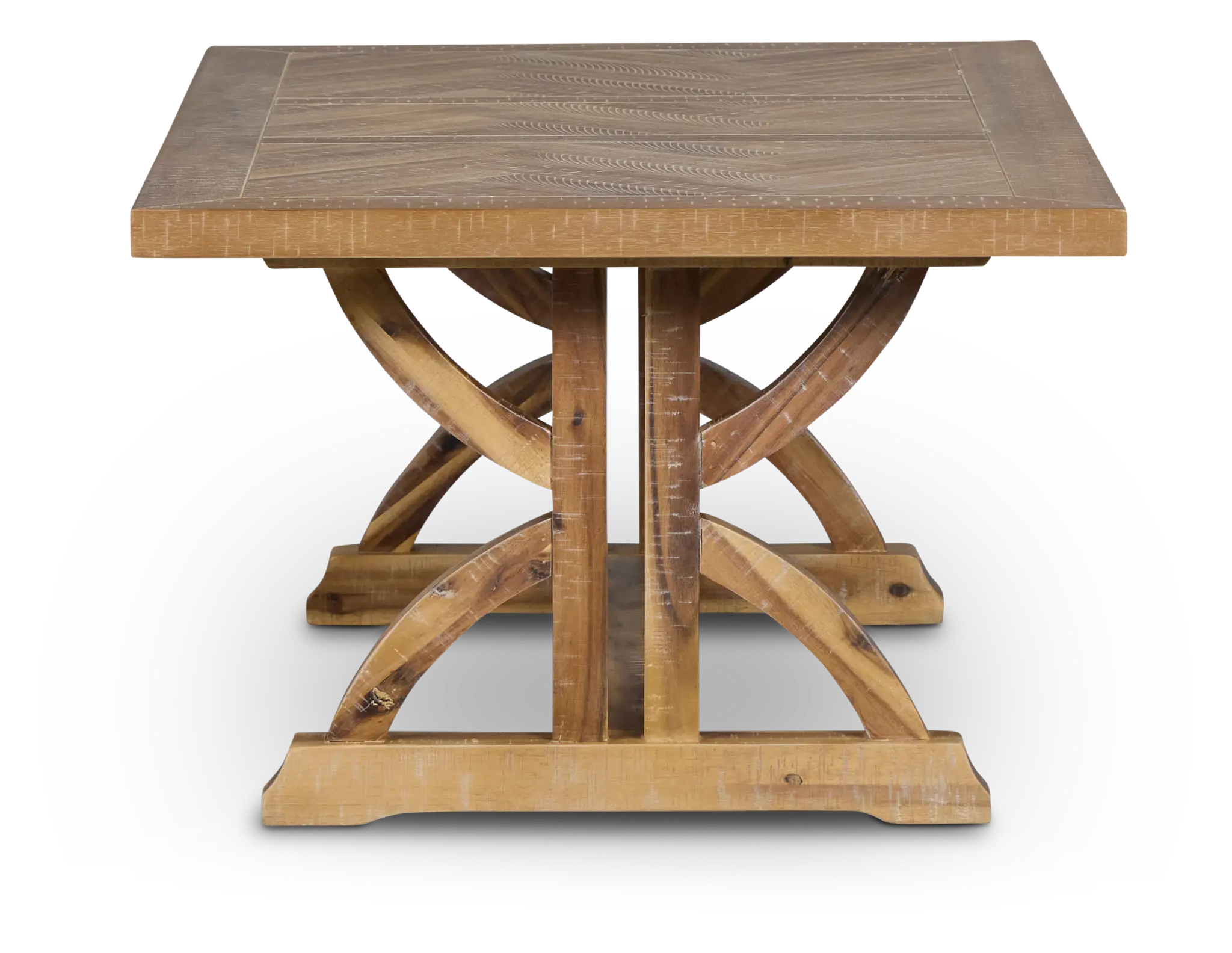 Joplin Light Tone Rectangular Trestle Coffee Table Joplin Light Tone Rectangular Trestle Coffee Table