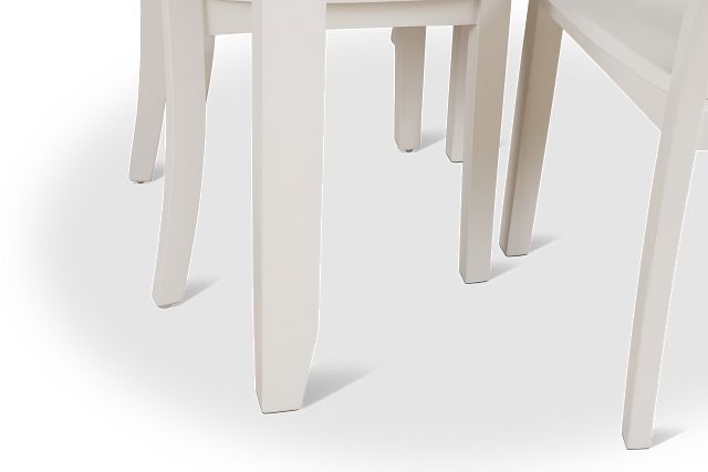 Edgartown White Rect Table & 4 White Wood Chairs