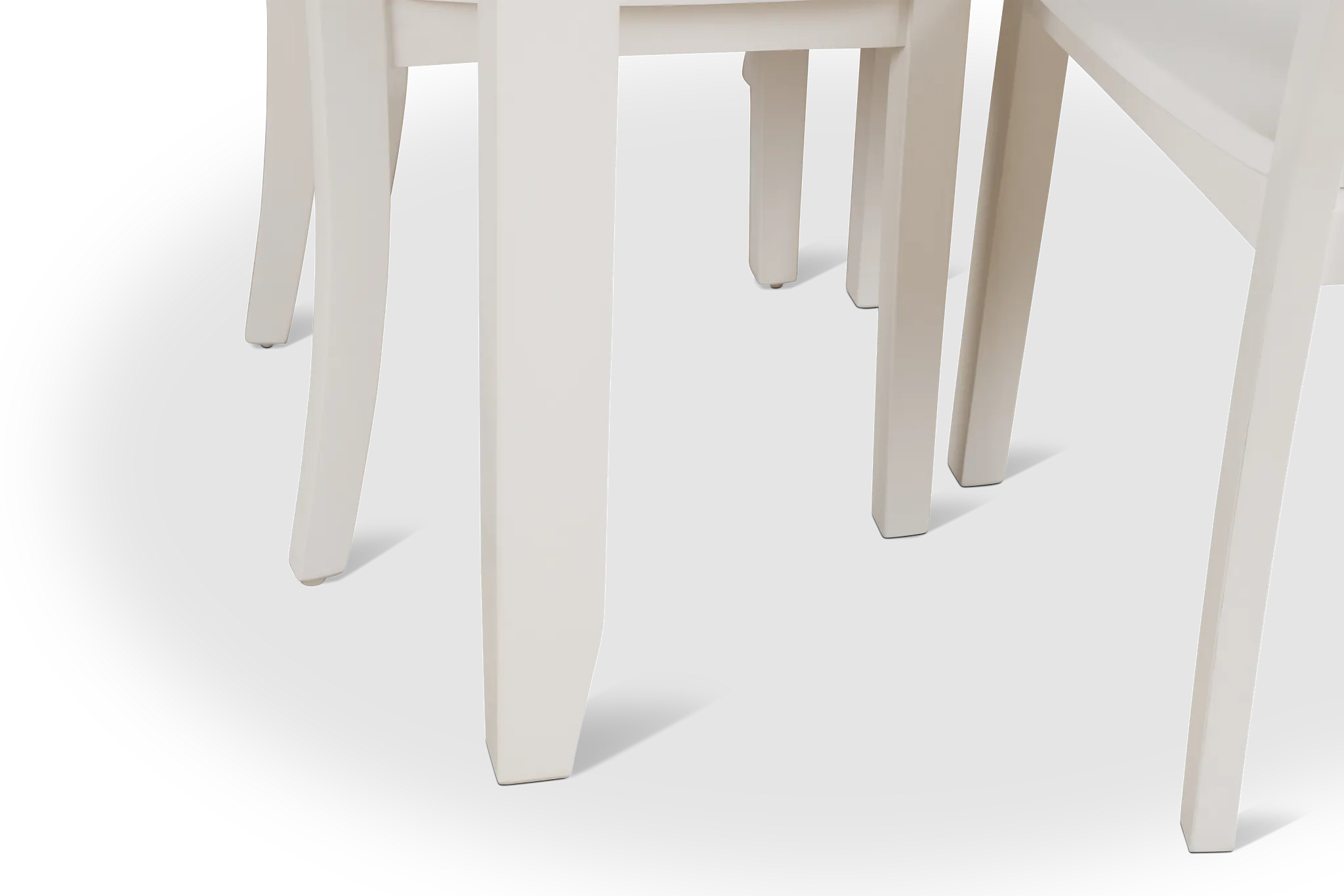 Edgartown White Rect Table & 4 White Wood Chairs