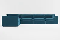 Destin Joya Teal Velvet 6-piece Modular Sectional