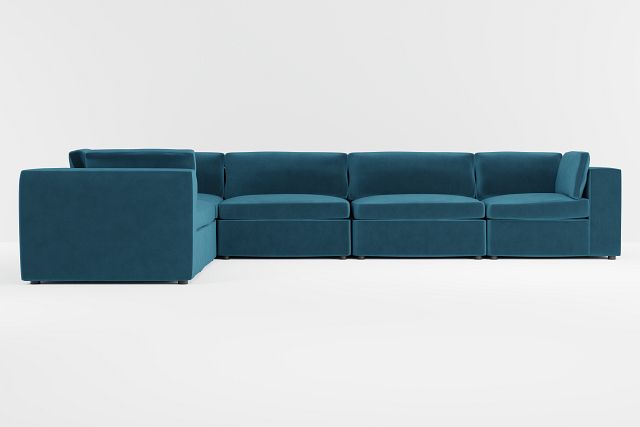 Destin Joya Teal Velvet 6-piece Modular Sectional