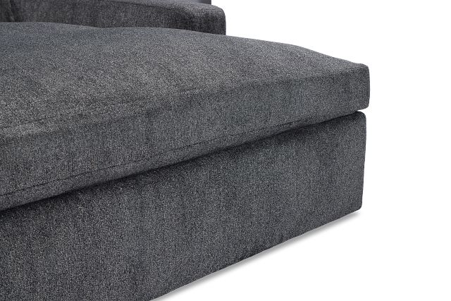 Stella Dark Gray Fabric Double Chaise Sectional