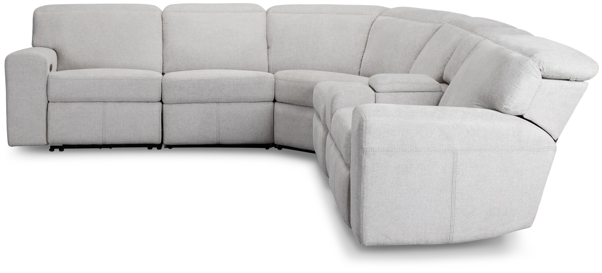 Callum Light Gray Fabric Medium Dual Power 2-arm Reclining Sectional