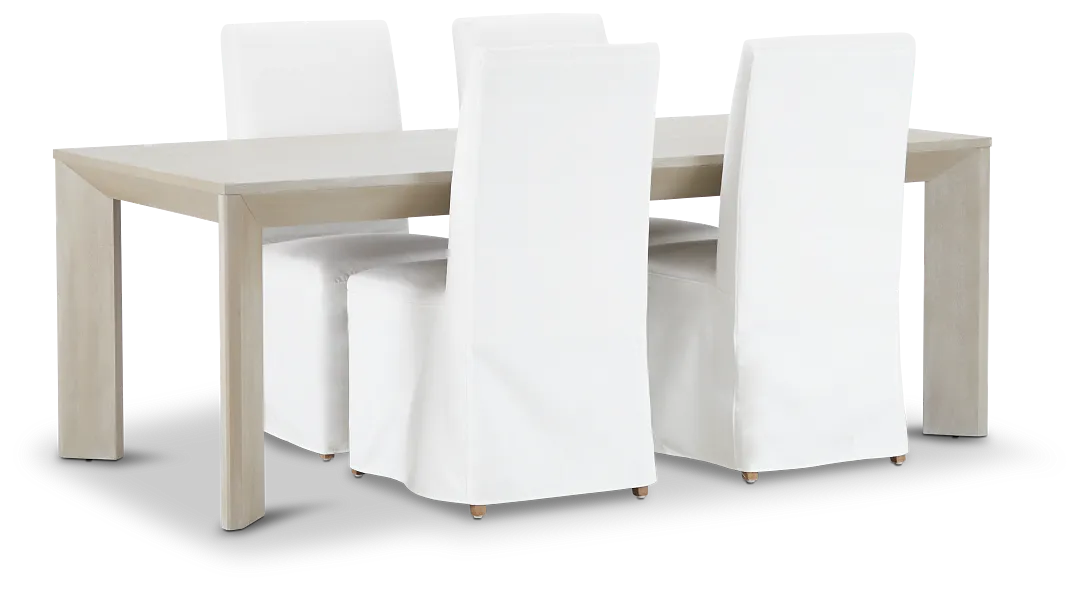 Destination Light Tone 84" Table & 4 Skirted Chairs
